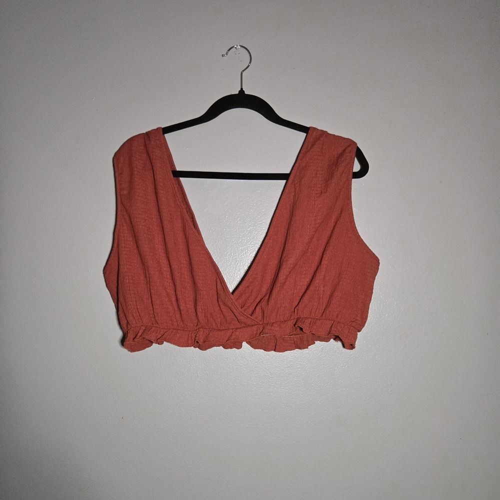 ASOS Swim‎ Rust Crinkle Crop Top & Shorts Set NWT ~ Size 12 - Picture 3 of 8